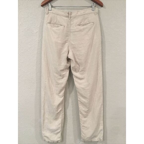 Old Navy Men 30x30 Pants Cream Chino Tapere Button Fly 100% Linen Coastal Preppy - Picture 4 of 16